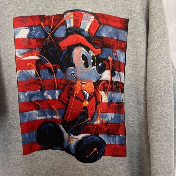 Vintage Disney Park Walt Disney American Mouse Sweat Shirt Gray Sz.XL - Picture 5 of 5